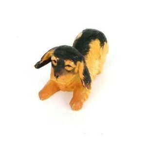 Vintage Hard Plastic Beagle Dog Figurine 2" Long Collectible Miniature